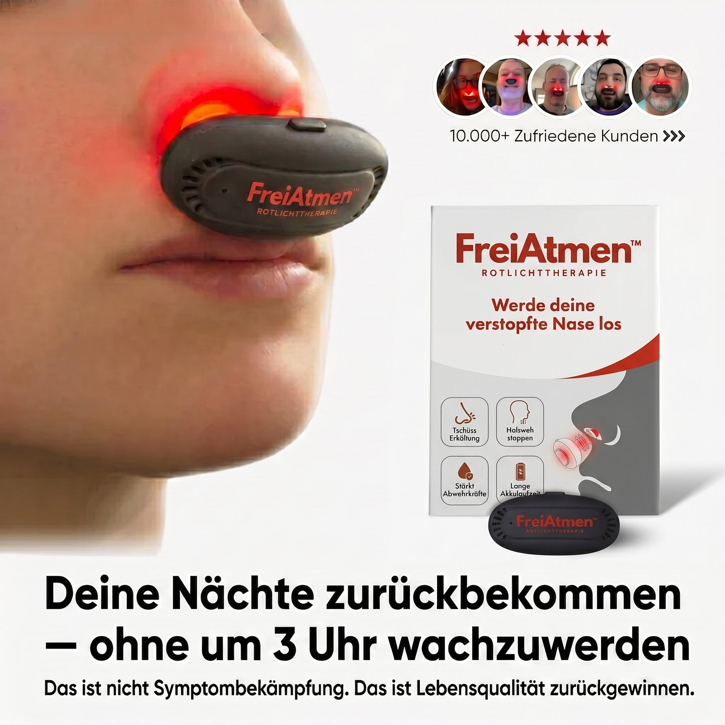 FreiAtmen™ Nasen-Rotlichttherapie